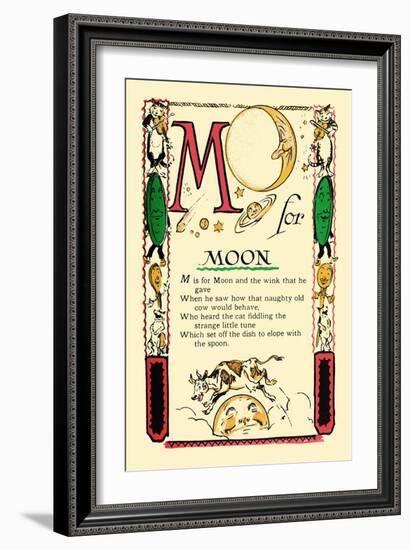 M for Moon-Tony Sarge-Framed Art Print