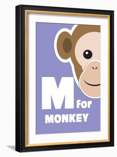 M For The Monkey, An Animal Alphabet For The Kids-Elizabeta Lexa-Framed Art Print