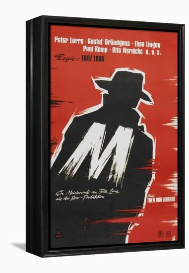 M, German Movie Poster, 1931-null-Framed Stretched Canvas