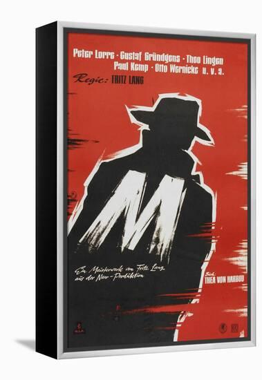 M, German Movie Poster, 1931-null-Framed Stretched Canvas