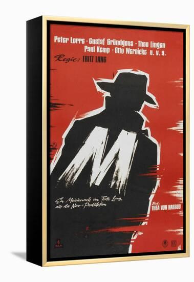 M, German Movie Poster, 1931-null-Framed Stretched Canvas