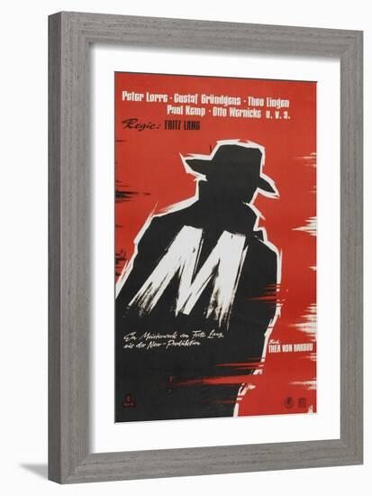 M, German Movie Poster, 1931-null-Framed Art Print