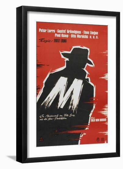 M, German Movie Poster, 1931-null-Framed Art Print