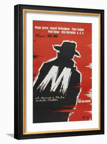 M, German Movie Poster, 1931-null-Framed Art Print