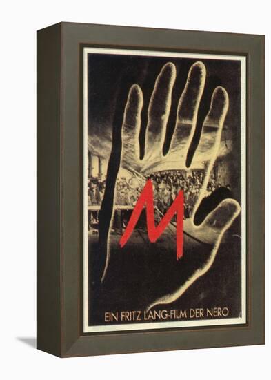 M, German Movie Poster, 1931-null-Framed Stretched Canvas