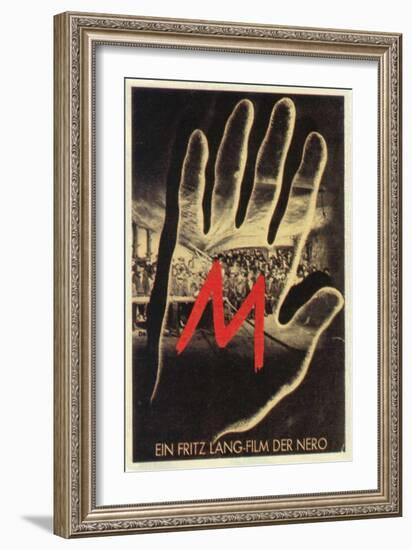 M, German Movie Poster, 1931-null-Framed Art Print