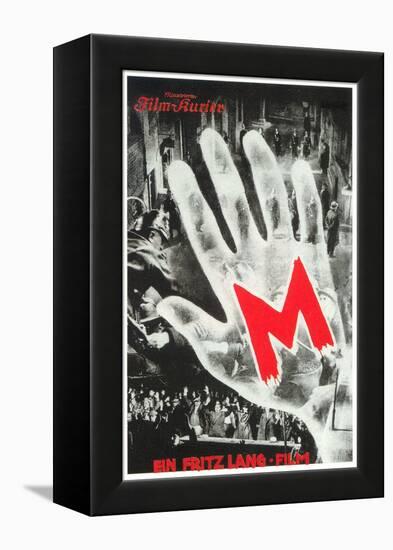 M, German Movie Poster, 1931-null-Framed Stretched Canvas