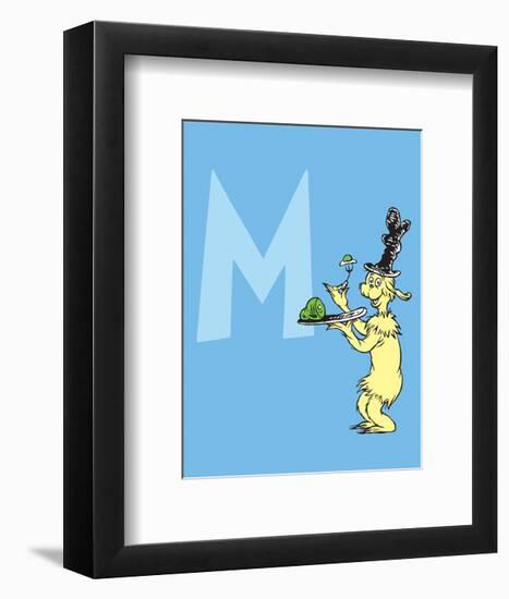 M - I Do So Like Them, Sam I Am. (on blue)-Theodor (Dr. Seuss) Geisel-Framed Art Print