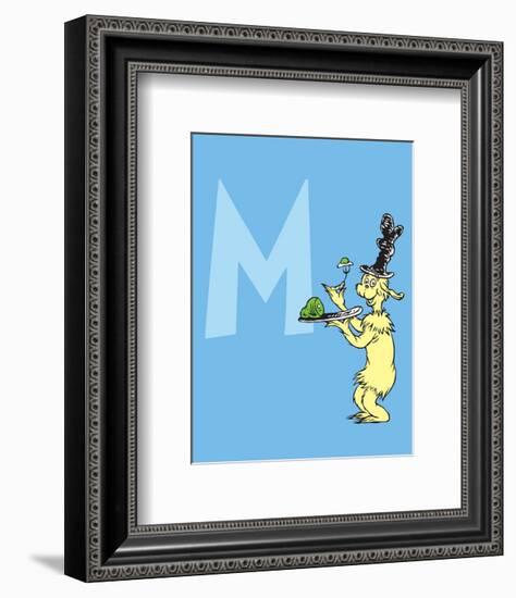 M - I Do So Like Them, Sam I Am. (on blue)-Theodor (Dr. Seuss) Geisel-Framed Art Print