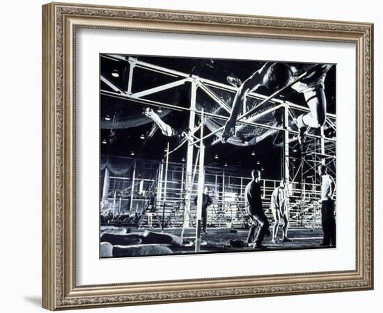 M.I.T. Students Training in Rockwell Gym Cage-Gjon Mili-Framed Photographic Print