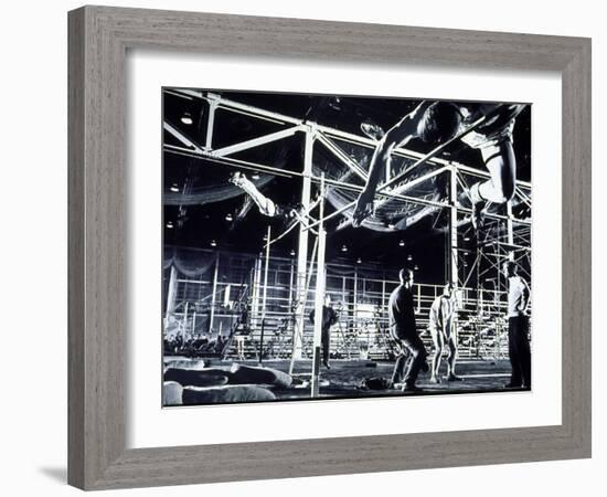 M.I.T. Students Training in Rockwell Gym Cage-Gjon Mili-Framed Photographic Print