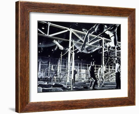 M.I.T. Students Training in Rockwell Gym Cage-Gjon Mili-Framed Photographic Print