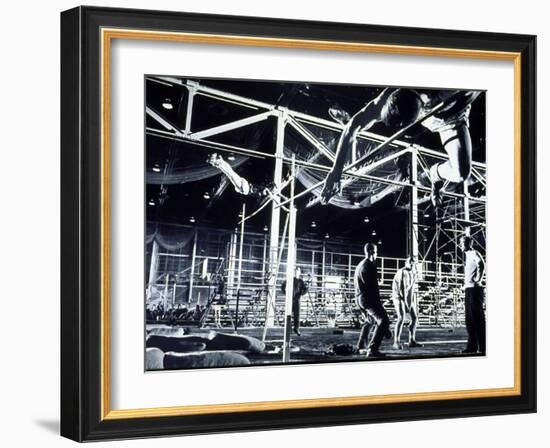 M.I.T. Students Training in Rockwell Gym Cage-Gjon Mili-Framed Photographic Print