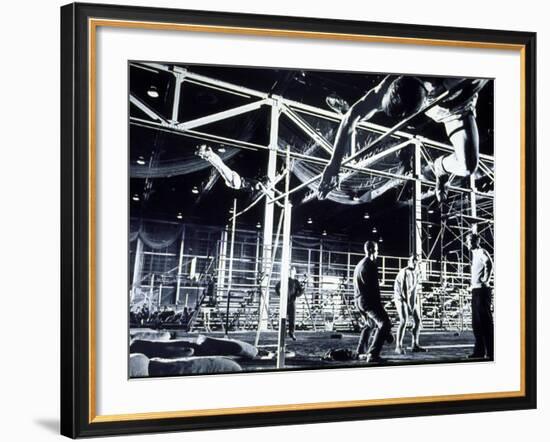 M.I.T. Students Training in Rockwell Gym Cage-Gjon Mili-Framed Photographic Print