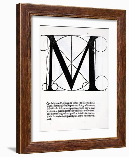 M, Illustration from 'Divina Proportione' by Luca Pacioli (C.1445-1517)-Leonardo da Vinci-Framed Giclee Print