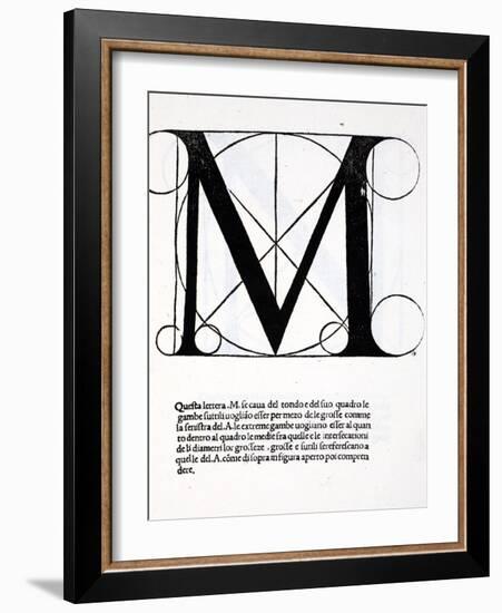 M, Illustration from 'Divina Proportione' by Luca Pacioli (C.1445-1517)-Leonardo da Vinci-Framed Giclee Print