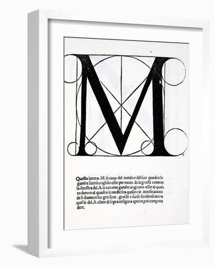 M, Illustration from 'Divina Proportione' by Luca Pacioli (C.1445-1517)-Leonardo da Vinci-Framed Giclee Print