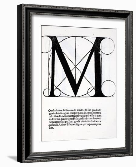 M, Illustration from 'Divina Proportione' by Luca Pacioli (C.1445-1517)-Leonardo da Vinci-Framed Giclee Print