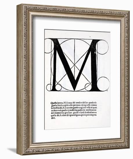 M, Illustration from 'Divina Proportione' by Luca Pacioli (C.1445-1517)-Leonardo da Vinci-Framed Giclee Print