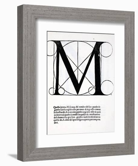 M, Illustration from 'Divina Proportione' by Luca Pacioli (C.1445-1517)-Leonardo da Vinci-Framed Giclee Print