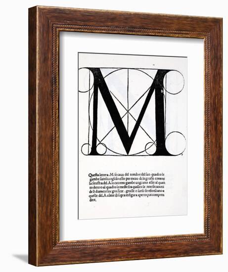 M, Illustration from 'Divina Proportione' by Luca Pacioli (C.1445-1517)-Leonardo da Vinci-Framed Giclee Print