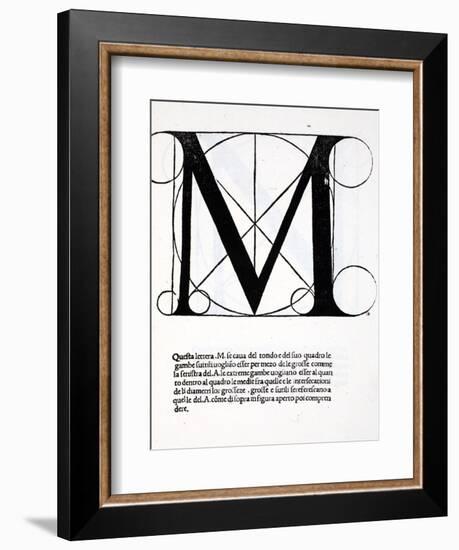 M, Illustration from 'Divina Proportione' by Luca Pacioli (C.1445-1517)-Leonardo da Vinci-Framed Giclee Print