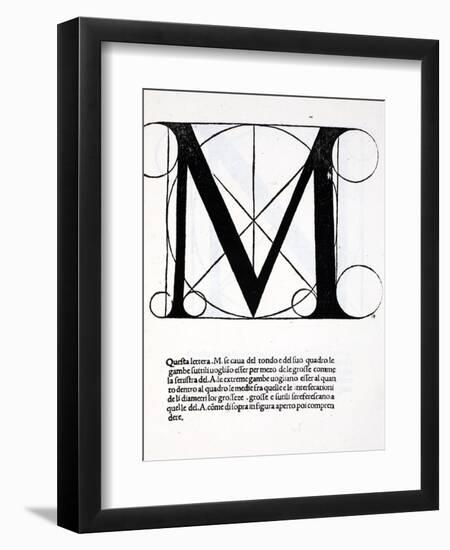 M, Illustration from 'Divina Proportione' by Luca Pacioli (C.1445-1517)-Leonardo da Vinci-Framed Giclee Print