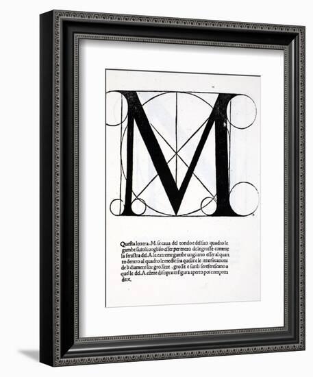 M, Illustration from 'Divina Proportione' by Luca Pacioli (C.1445-1517)-Leonardo da Vinci-Framed Giclee Print