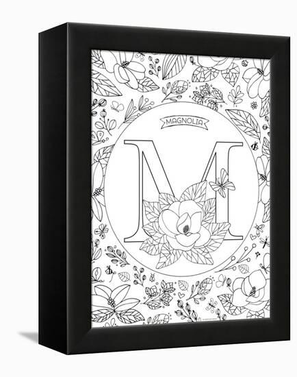 M is for Magnolia-Heather Rosas-Framed Stretched Canvas