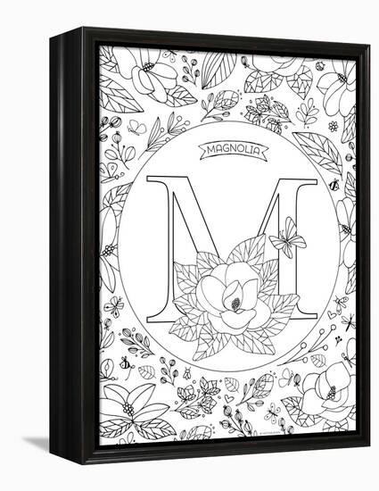 M is for Magnolia-Heather Rosas-Framed Stretched Canvas