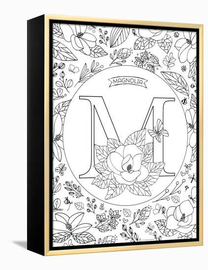 M is for Magnolia-Heather Rosas-Framed Stretched Canvas