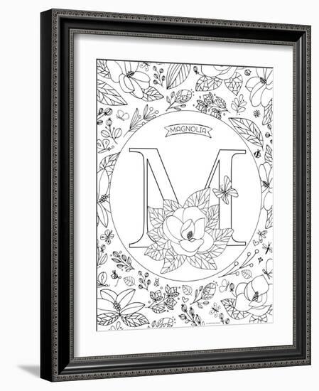 M is for Magnolia-Heather Rosas-Framed Art Print