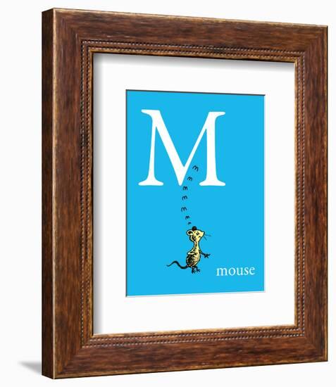 M is for Mouse (blue)-Theodor (Dr. Seuss) Geisel-Framed Art Print