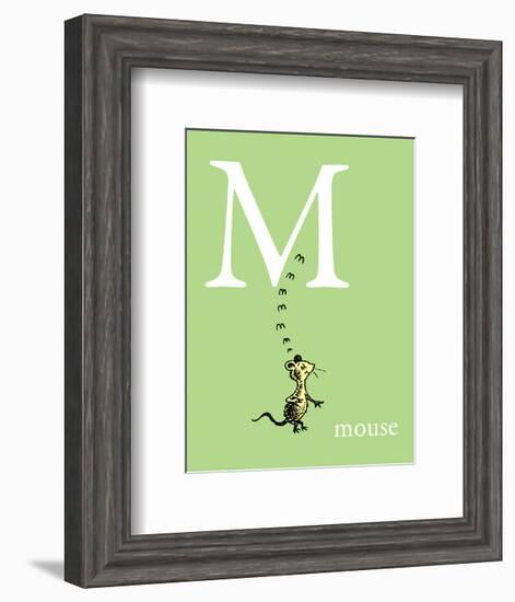 M is for Mouse (green)-Theodor (Dr. Seuss) Geisel-Framed Art Print