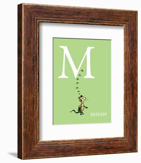 M is for Mouse (green)-Theodor (Dr. Seuss) Geisel-Framed Art Print