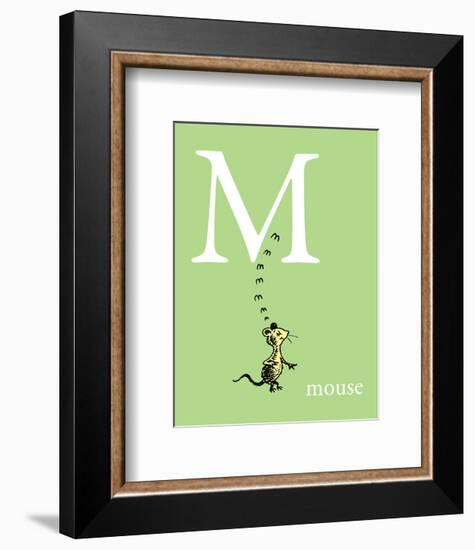 M is for Mouse (green)-Theodor (Dr. Seuss) Geisel-Framed Art Print