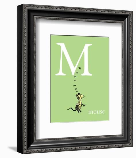 M is for Mouse (green)-Theodor (Dr. Seuss) Geisel-Framed Art Print