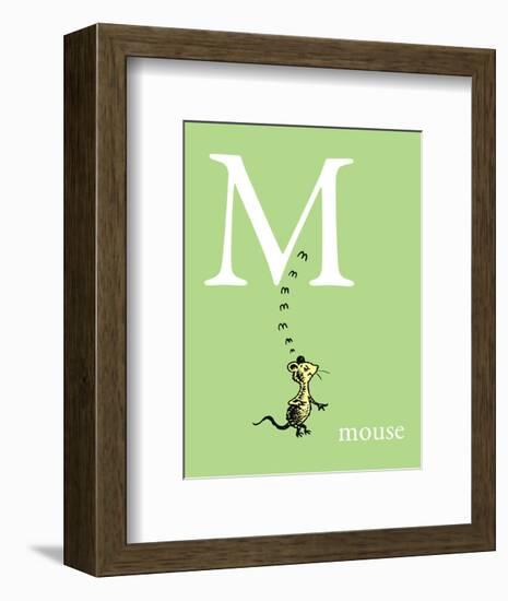 M is for Mouse (green)-Theodor (Dr. Seuss) Geisel-Framed Art Print