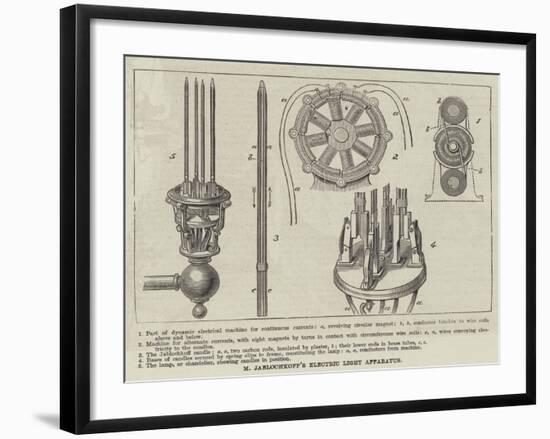 M Jablochkoff's Electric Light Apparatus-null-Framed Giclee Print