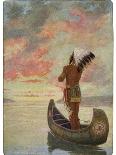 Hiawatha's Departure: Hiawatha Sails Westward into the Sunset-M. L. Kirk-Photographic Print