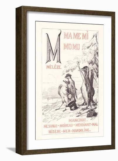 M: MA ME MI MO MU - Meleze - Penguin - Mesange - Sparrow - Beggar - Bad — Misery — Sea — Mandoline,-Fortune Louis Meaulle-Framed Giclee Print