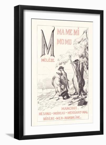 M: MA ME MI MO MU - Meleze - Penguin - Mesange - Sparrow - Beggar - Bad — Misery — Sea — Mandoline,-Fortune Louis Meaulle-Framed Giclee Print