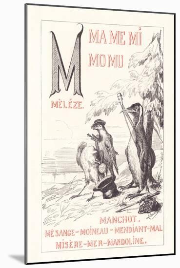 M: MA ME MI MO MU - Meleze - Penguin - Mesange - Sparrow - Beggar - Bad — Misery — Sea — Mandoline,-Fortune Louis Meaulle-Mounted Giclee Print