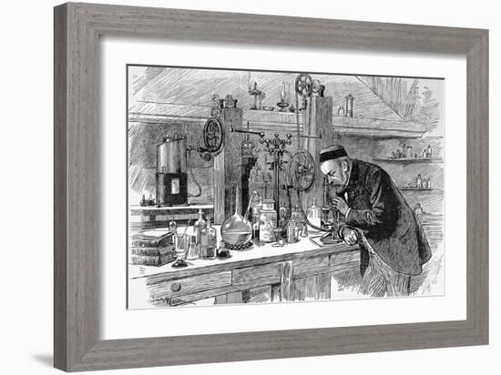 M. Pasteur in His Laboratory in Paris-null-Framed Art Print