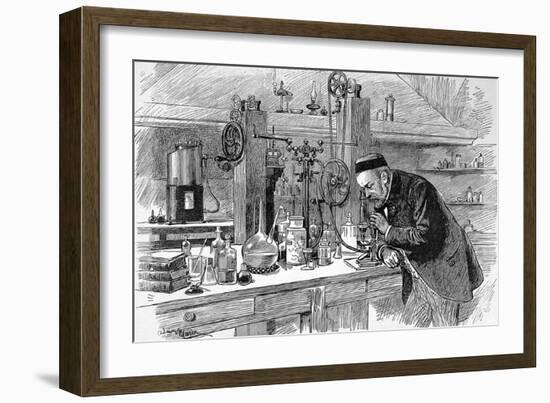 M. Pasteur in His Laboratory in Paris-null-Framed Art Print