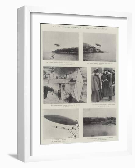 M Santos Dumont's Experiments at Monte Carlo, 28 January-null-Framed Giclee Print