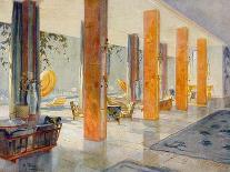 Garden Hall of a Hotel, 1929 (Colour Litho)-M. Stier-Mounted Giclee Print