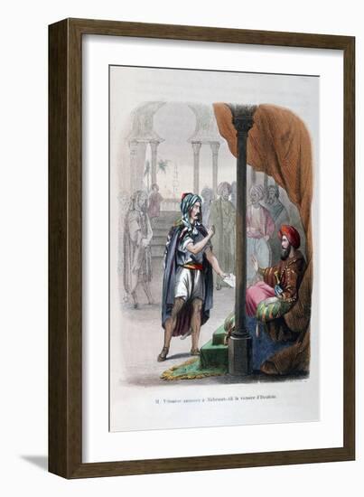 M Vaissière Announces the Victory of Ibrahim Pasha to Mehmet Ali, 1818-Jean Adolphe Beauce-Framed Giclee Print