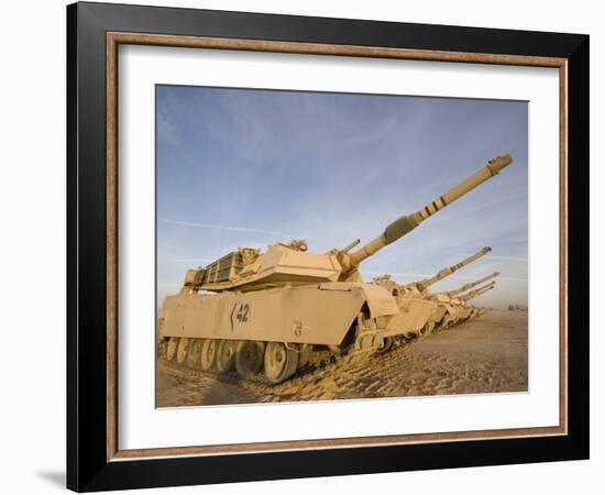 M1 Abrams Tanks at Camp Warhorse-Stocktrek Images-Framed Photographic Print