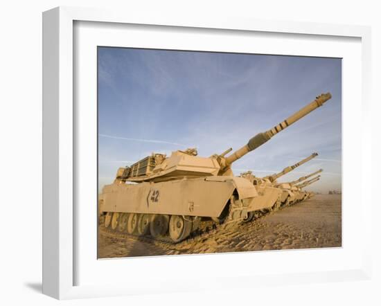 M1 Abrams Tanks at Camp Warhorse-Stocktrek Images-Framed Photographic Print